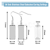DIY Blank Rectangle Dome Earring Making Kit STAS-DC0015-38-2