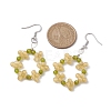 Copper Wired Cat Eye Dangle Earrings EJEW-JE05754-3