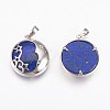Natural Lapis Lazuli Pendants G-P378-B05-2