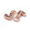 Brass Micro Pave Cubic Zirconia Charms RB-I078-66RG-01-NR-3