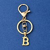 304 Stainless Steel Initial Letter Charm Keychains KEYC-YW00005-02-1
