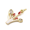 Brass Micro Pave Cubic Zirconia Pendants KK-A278-01B-01G-2