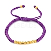 Polyester Cord Braided Bead Bracelets for Women BJEW-L698-01G-11-4