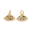 Brass Micro Pave Colorful Cubic Zirconia Charms KK-E068-VF160-2