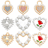 AHADERMAKER 45Pcs 9 Style Alloy Crystal Rhinestone Pendants ALRI-GA0001-06-1