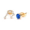 Brass Micro Pave Cubic Zirconia Stud Earrings EJEW-I253-01D-1