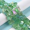 Electroplated Natural Quartz Beads Strands G-G767-02-02-4