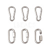 6Pcs 2 Style 304 Stainless Steel Rock Climbing Carabiners STAS-TA0001-33P-1