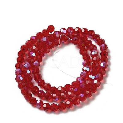 Electroplate Transparent Glass Beads Strands X-EGLA-A035-T4mm-L07-1