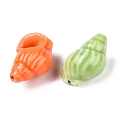 Handmade Printed Porcelain Beads Strand X-PORC-T133-01M-1