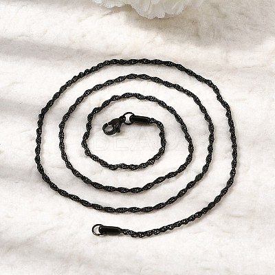 2MM Unisex 304 Stainless Steel Rope Chain Necklaces NJEW-P395-16EB-1