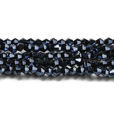Opaque Solid Color Electroplate Glass Beads Strands EGLA-A039-P4mm-A17-1
