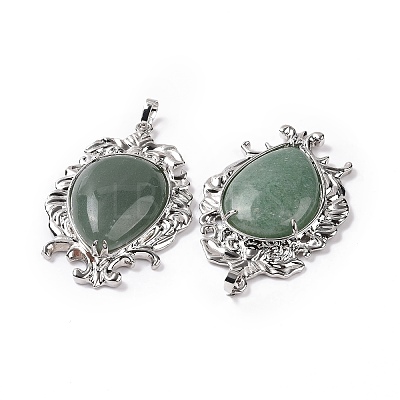 Natural Green Aventurine Big Pendants G-P496-01P-18-1