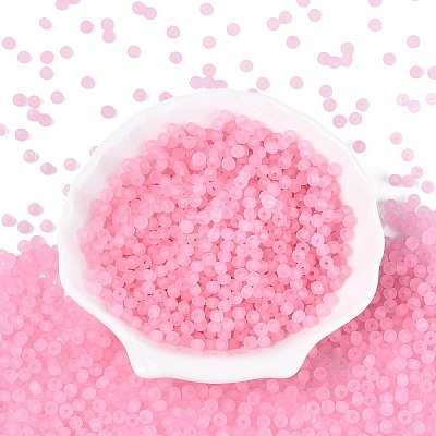 FGB Frosted Transparent Glass Seed Beads SEED-N013-04A-05-1