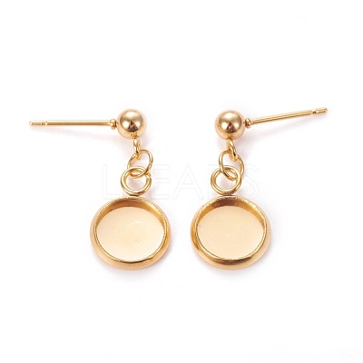 304 Stainless Steel Stud Earring Settings STAS-L226-019I-G-1