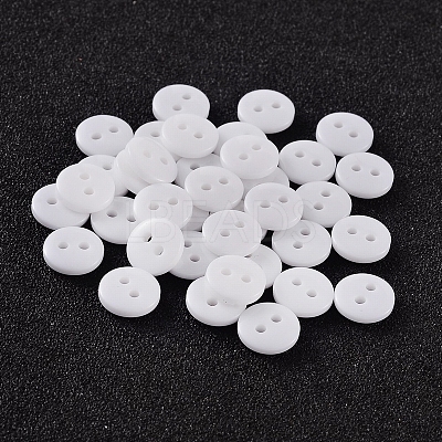 2-Hole Flat Round Resin Sewing Buttons for Costume Design BUTT-E119-36L-19-1
