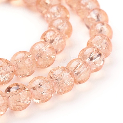 Crackle Glass Beads Strands X-CCG-Q001-6mm-05-1