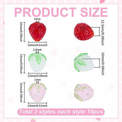 30Pcs 3 Styles Handmade Lampwork Beads LAMP-PH0001-46-1