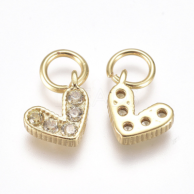 Brass Micro Pave Cubic Zirconia Charms ZIRC-F111-08G-04-1