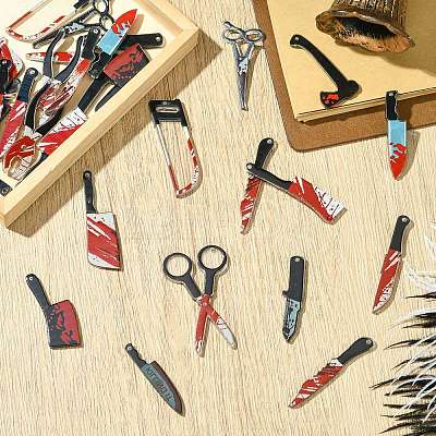30Pcs 15 Styles Opaque Acrylic Pendants Sets OACR-CJ0002-52-1