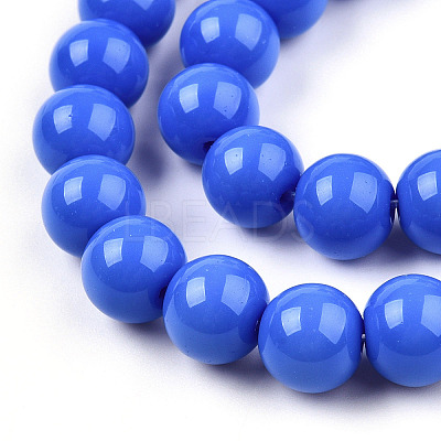 Opaque Solid Color Glass Beads Strands X-GLAA-T032-P8mm-11-1