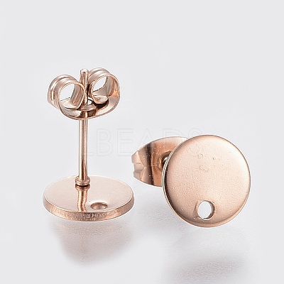 Ion Plating(IP) 304 Stainless Steel Stud Earring Findings X-STAS-K184-01-02RG-1