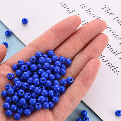 Opaque Acrylic Beads X-MACR-S370-C6mm-10-1