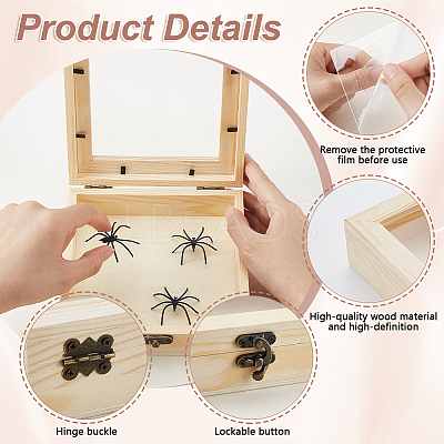 Wood Storage Display Cases CON-WH0001-64-1