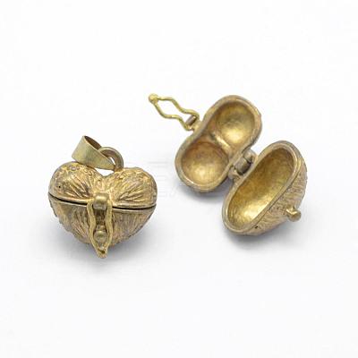 Brass Prayer Box Pendants KK-F722-24C-RS-1