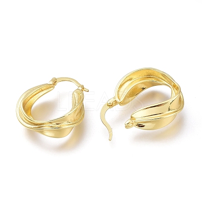 Brass Hoop Earrings EJEW-H104-03G-1