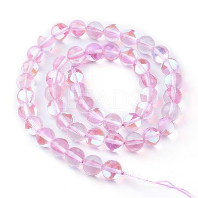 Synthetic Moonstone Beads Strands G-R375-8mm-B12-1
