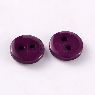 2-Hole Flat Round Resin Sewing Buttons for Costume Design BUTT-E119-36L-07-1