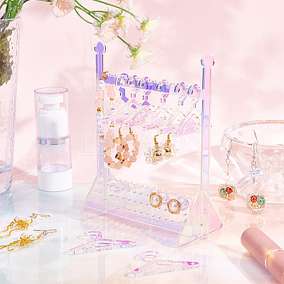 Transparent Acrylic Earring Display Stands EDIS-HY0001-01-1