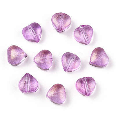 Transparent Spray Painted Glass Beads GLAA-R211-02-B06-1