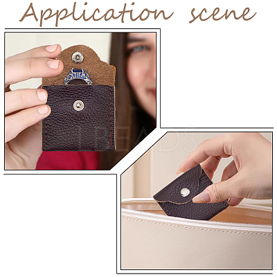 1Pc Square Leather Ring Storage Bags with Snap Button ABAG-CL0001-23-1