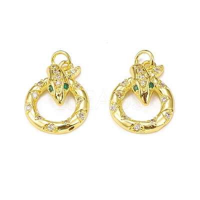 Brass Micro Pave Cubic Zirconia Bird Pendants KK-E068-VB004-1