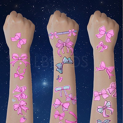 20 Sheets Luminous Water Proof Removable Temporary Tattoos Stickers AJEW-SP0002-81A-1