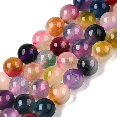 Dyed Natural White Jade Beads Strands G-T138-8mm-210-19-1