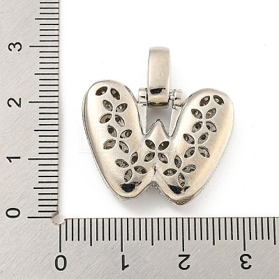 Brass Micro Pave Clear Cubic Zirconia Pendants KK-B099-01P-W-1