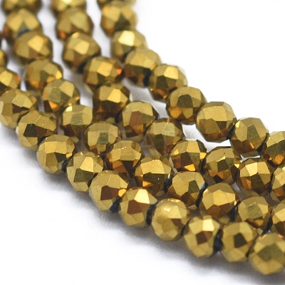 Electroplate Glass Beads Strands GLAA-F079-A-FP02-1