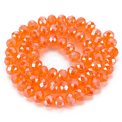 Electroplate Glass Beads Strands X-EGLA-A034-T8mm-A23-1