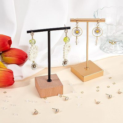 12Pcs 2 Style Brass Stud Earring Findings KK-CN0001-92-1