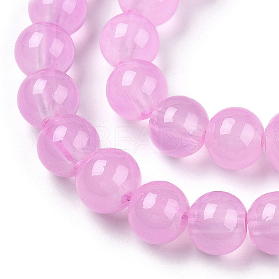 Baking Paint Imitation Jade Glass Round Bead Strands DGLA-Q021-8mm-57A-1