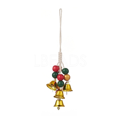 Christmas Theme Schima Wood Beaded Pendant Decorations HJEW-JM00925-1