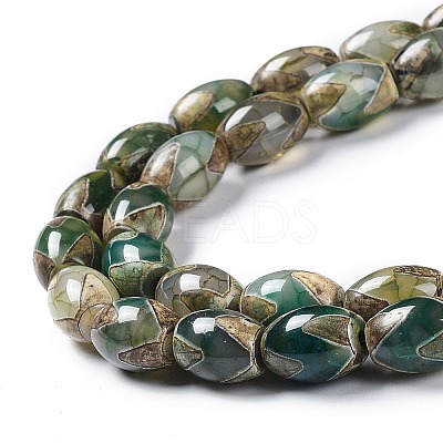 Tibetan Style dZi Beads Strands TDZI-E005-01M-1