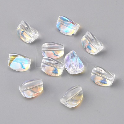 10Pcs Electroplate Transparent Glass Beads EGLA-WH0001-06A-1