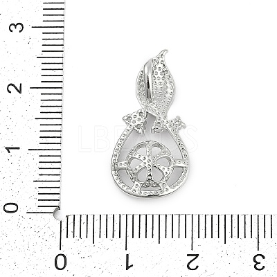 Brass Micro Pave Clear Cubic Zirconia European Dangle Charms Bails KK-Q026-14P-1