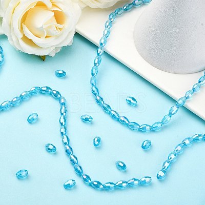 Glass Beads Strands X-GC6X9MMC20Y-AB-1