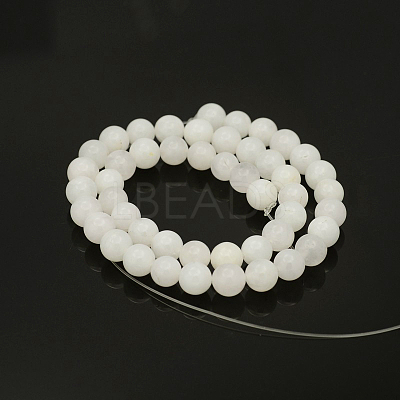 Natural Round White Jade Bead Strands G-P070-01-6mm-1