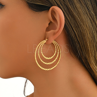 Stainless Steel Triple Hoop Earrings ZM0162-1